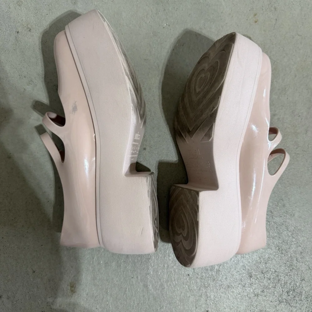 Melissa Farah Pink Platform Mary Jane Double Strap Jelly Shoes Women US 8